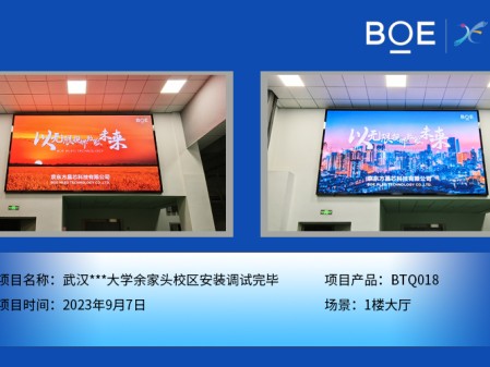 昌都武漢***大學余家頭校區1樓大廳BTQ018安裝調試完畢