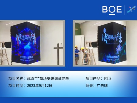 昌都武漢***商場廣告牌P2.5安裝調試完畢