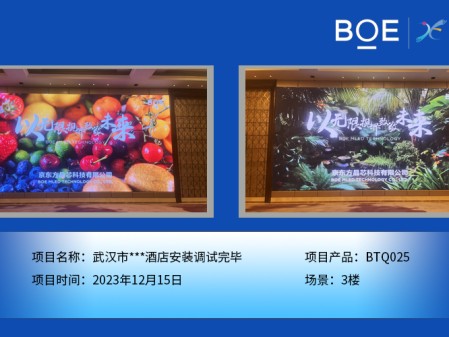昌都武漢市***酒店3樓BTQ025安裝調試完畢