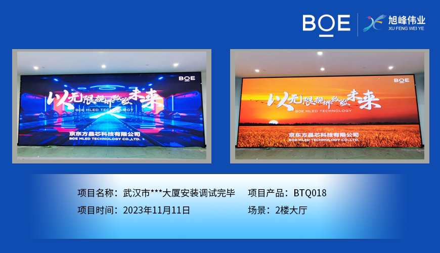 昌都武漢市***大廈2樓大廳BTQ018安裝調試完畢