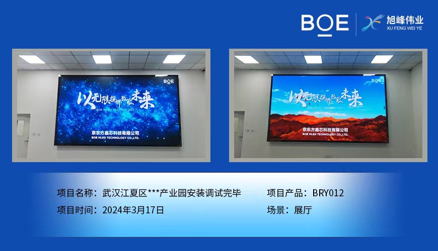 阿拉爾武漢江夏區**產業園展廳BRY012安裝調試完畢